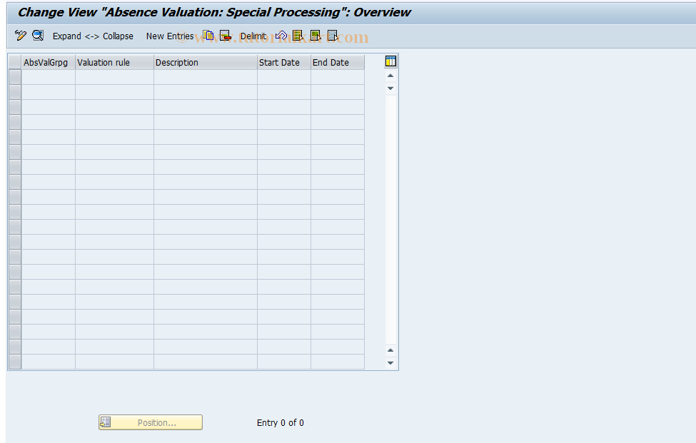 SAP TCode S_AHR_61002714 - IMG Activity: OHACAB010