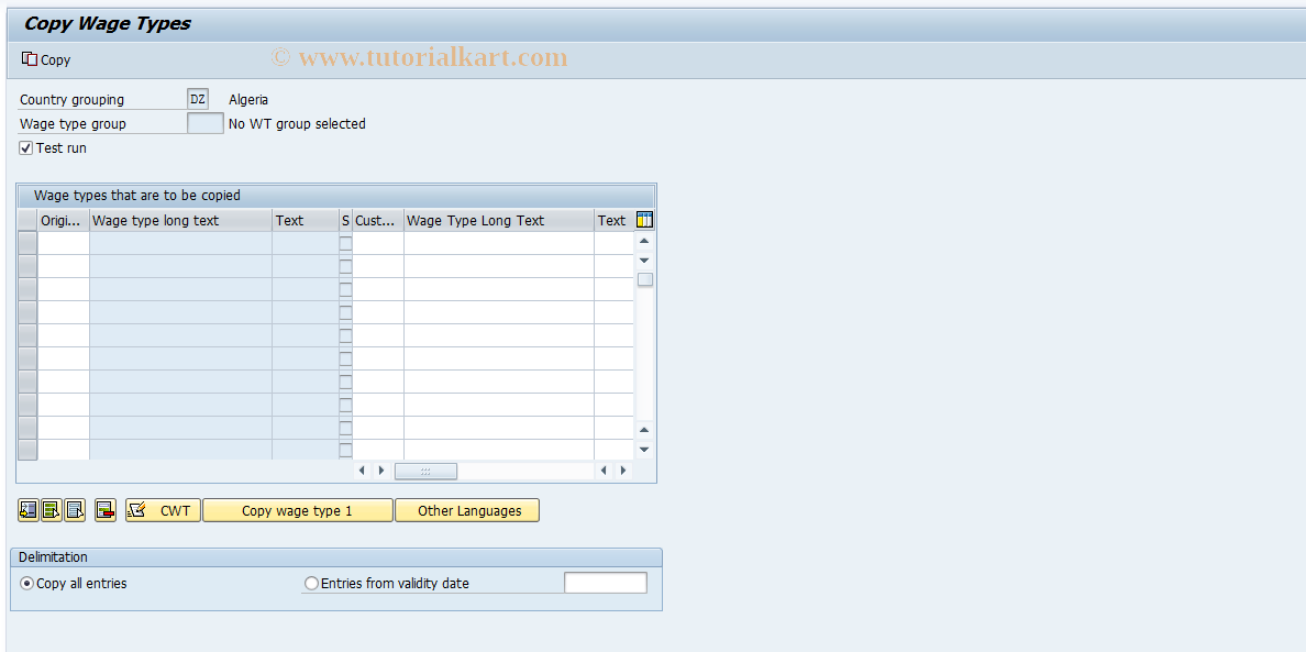 SAP TCode S_AHR_61002794 - IMG-Aktivität: OHAWUM024