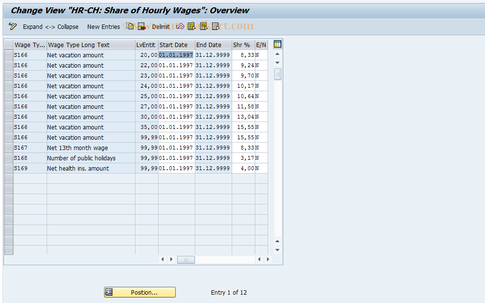 SAP TCode S_AHR_61002798 - IMG Activity: OHACM0161