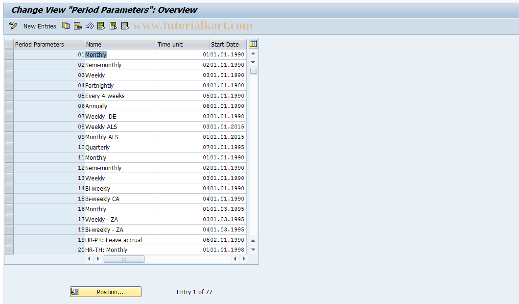 SAP TCode S_AHR_61002812 - IMG-Aktivität: OHAWUM012