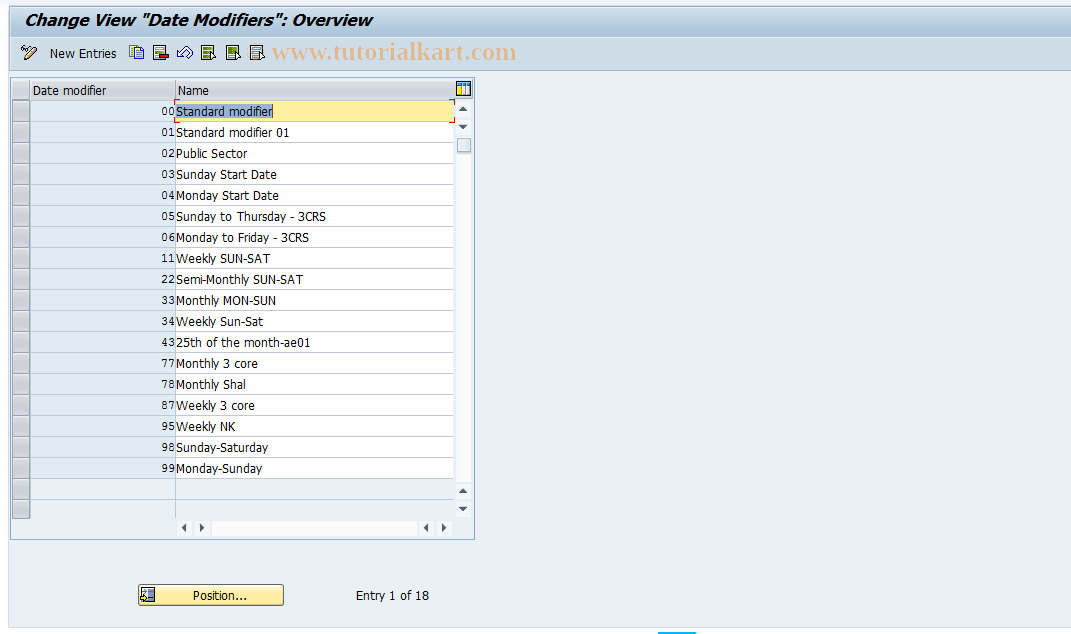 SAP TCode S_AHR_61002817 - IMG-Aktivität: OHAWUM014