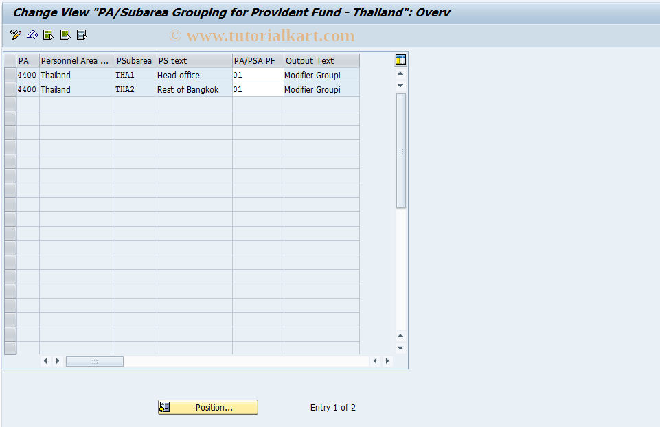 SAP TCode S_AHR_61002819 - IMG-Aktivität: OHATH_PF040