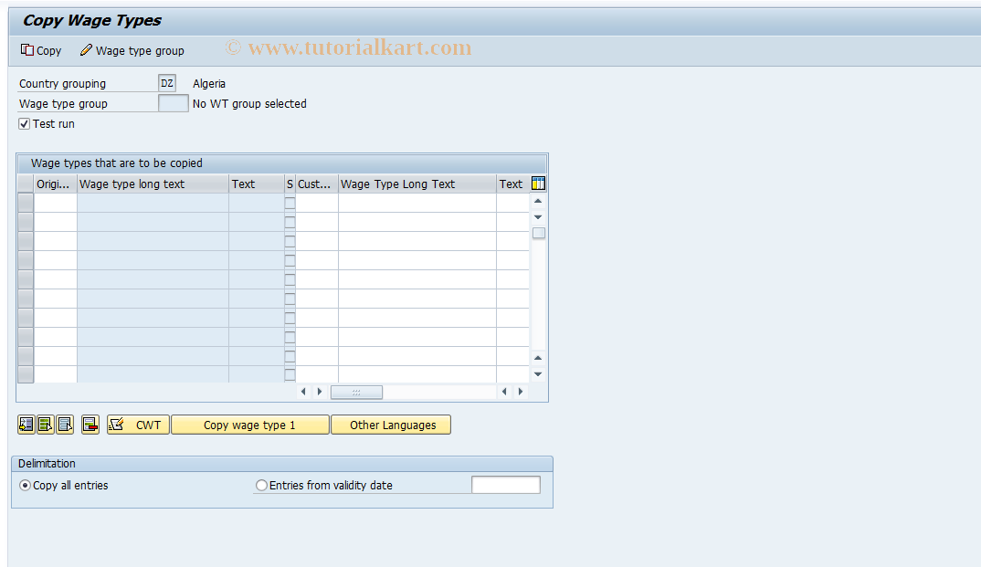 SAP TCode S_AHR_61002838 - IMG-Aktivität: OHATH_TM020A