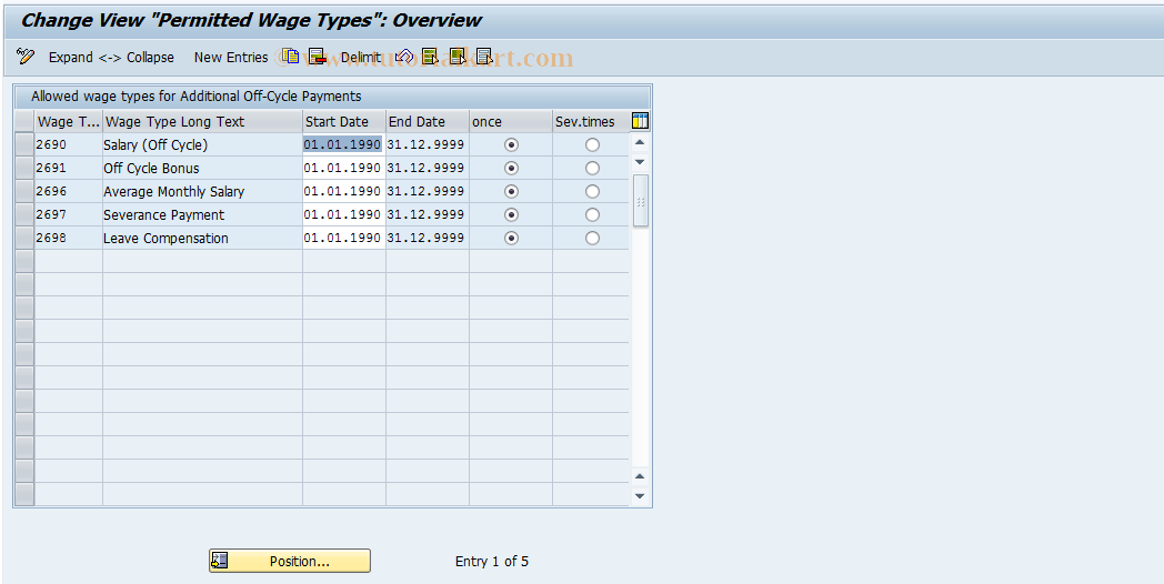 SAP TCode S_AHR_61002841 - IMG-Aktivität: OHATH_OC020