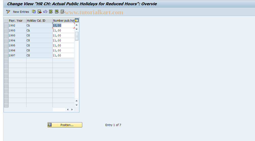 SAP TCode S_AHR_61002843 - IMG Activity: OHIC0120