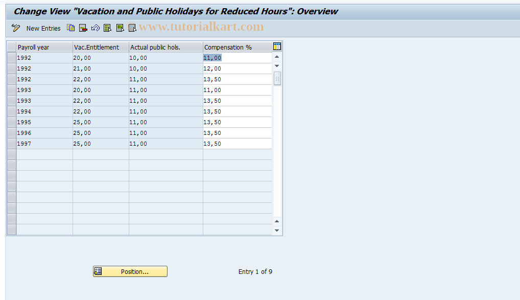 SAP TCode S_AHR_61002846 - IMG Activity: OHIC0121