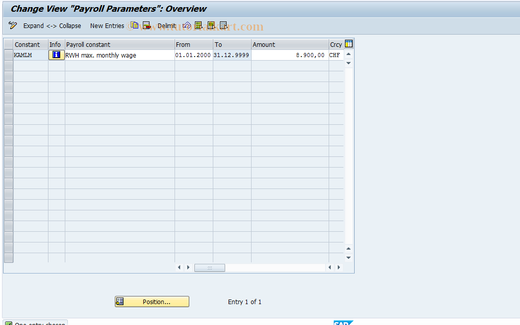 SAP TCode S_AHR_61002857 - IMG Activity: OHACKA013