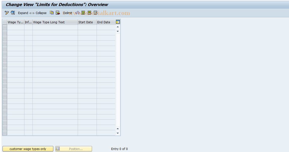 SAP TCode S_AHR_61002891 - IMG-Aktivität: OHAWR1027