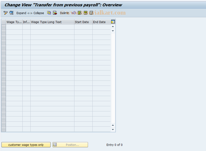 SAP TCode S_AHR_61002905 - IMG Activity: OHACLR000