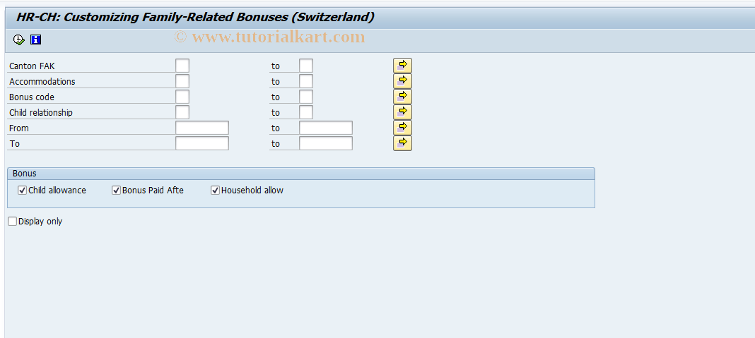 SAP TCode S_AHR_61002956 - IMG Activity: OHACFZ101