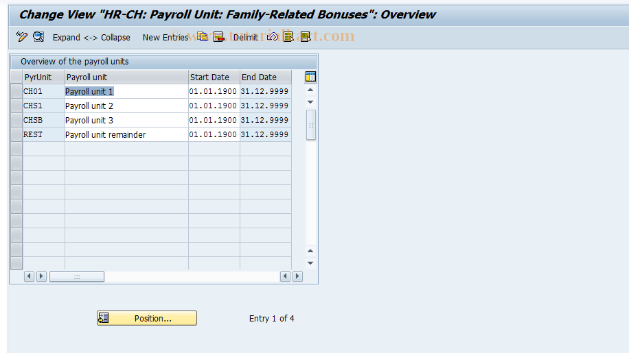 SAP TCode S_AHR_61002959 - IMG Activity: OHIC0048