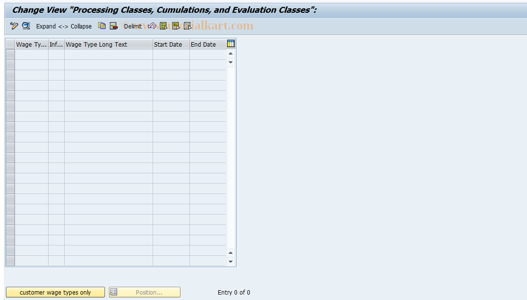 SAP TCode S_AHR_61002973 - IMG-Aktivität: OHAWDV001