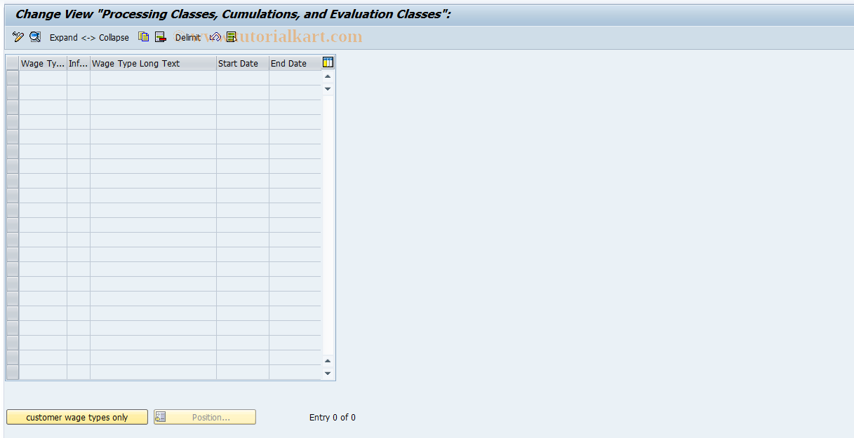 SAP TCode S_AHR_61002976 - IMG-Aktivität: OHAWCW011