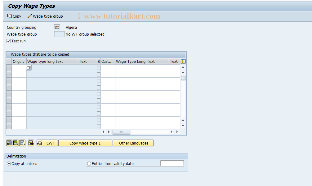 SAP TCode S_AHR_61002980 - IMG-Aktivität: OHAZA_BT011