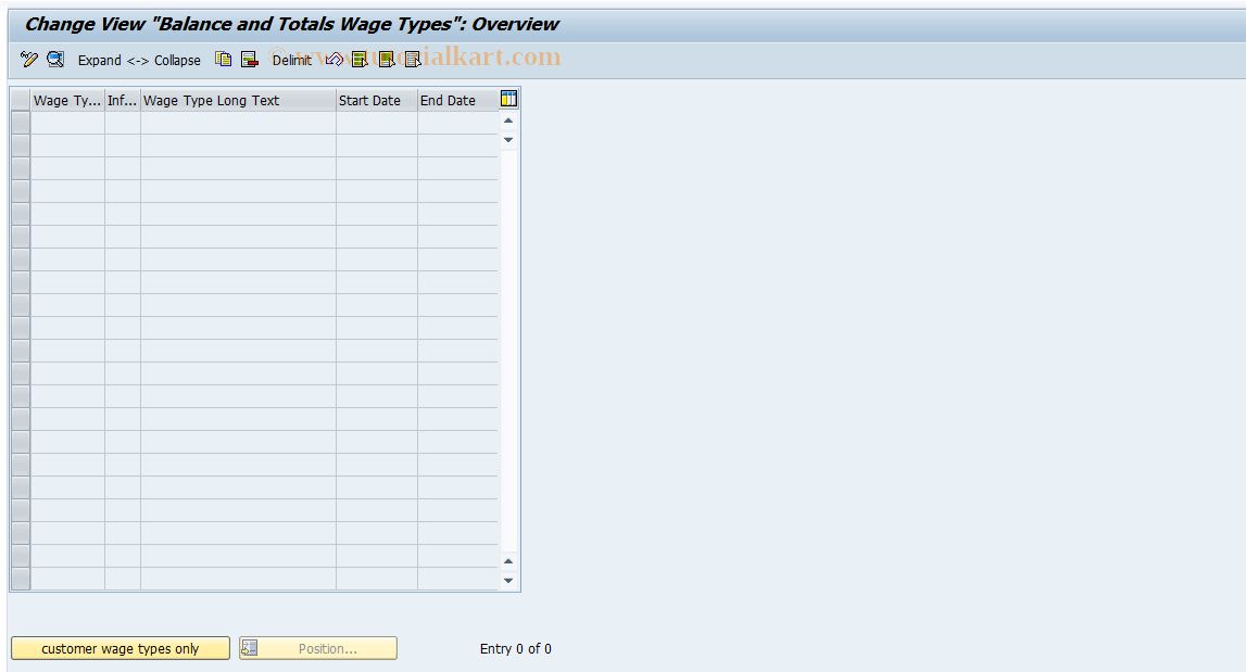 SAP TCode S_AHR_61002987 - IMG-Aktivität: OHAZA_BT012