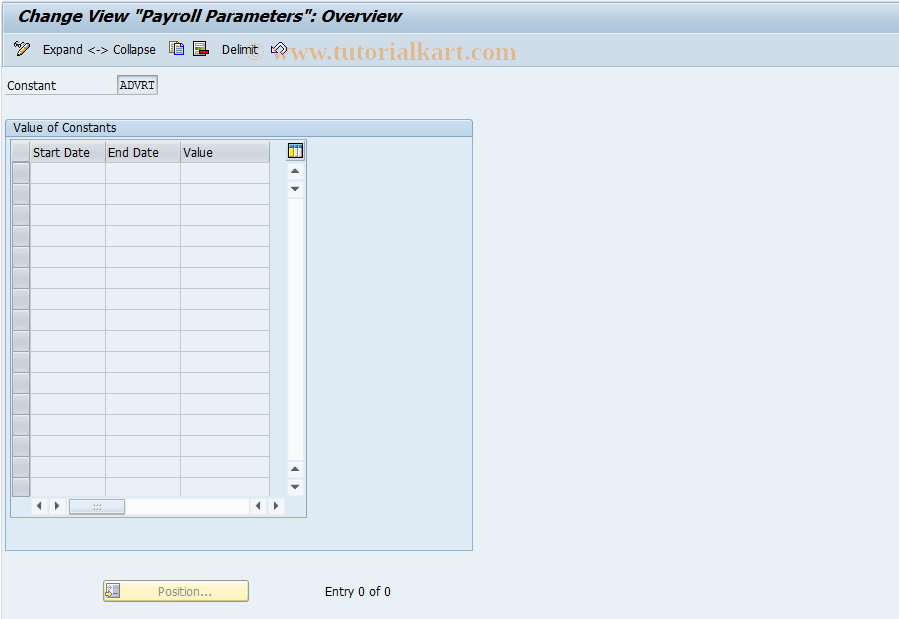 SAP TCode S_AHR_61003107 - IMG-Aktivität: OHATW_AP320