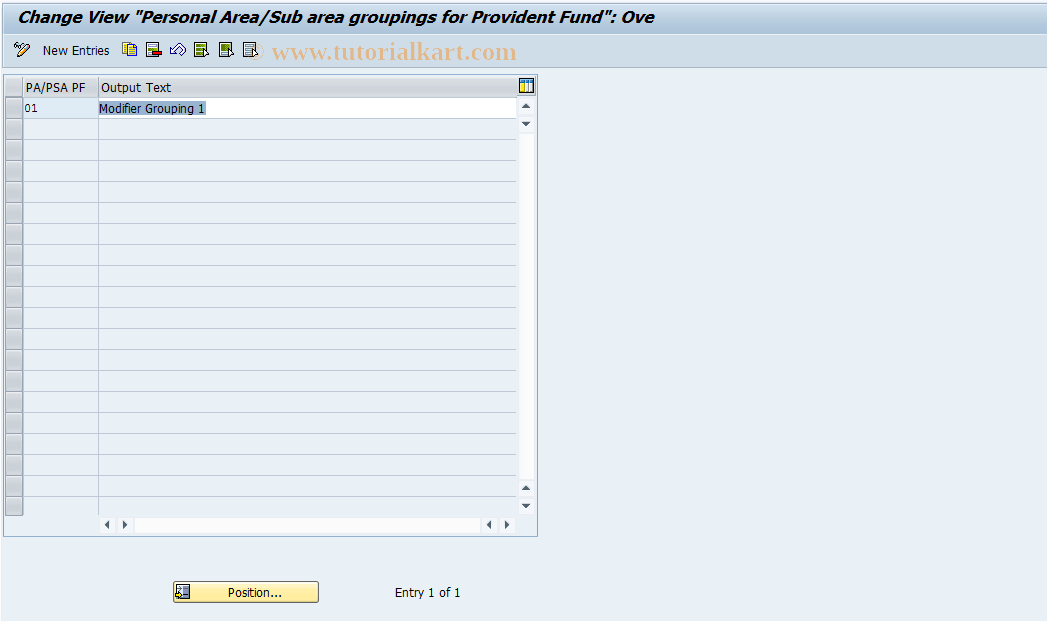 SAP TCode S_AHR_61003124 - IMG-Aktivität: OHATH_PF020