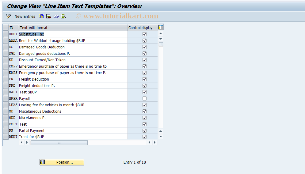 SAP TCode S_AHR_61003169 - IMG-Aktivität: OHATH_RI070