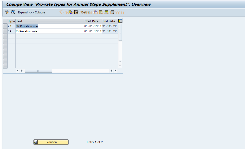 SAP TCode S_AHR_61003217 - IMG-Aktivität: OHATW_BN130