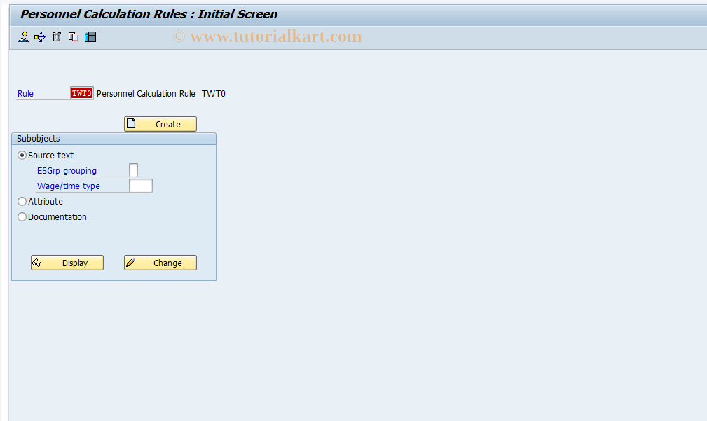 SAP TCode S_AHR_61003225 - IMG-Aktivität: OHATW_BW004