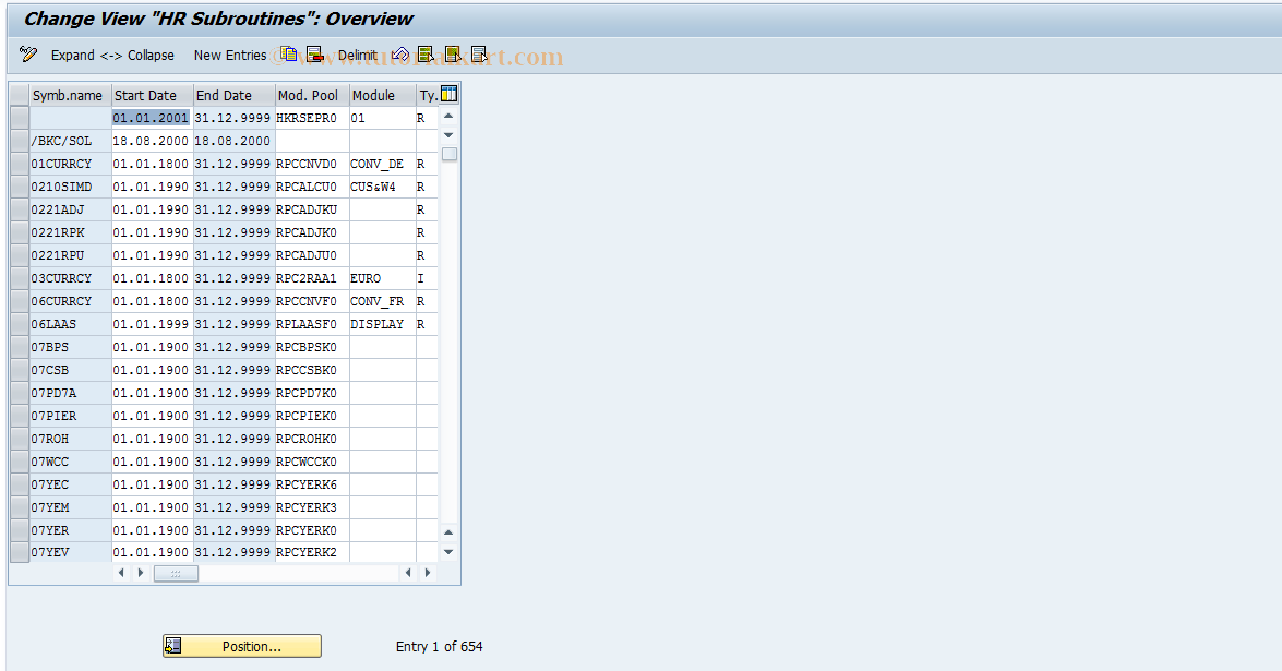 SAP TCode S_AHR_61003273 - IMG-Aktivität: OHATH_PAY003