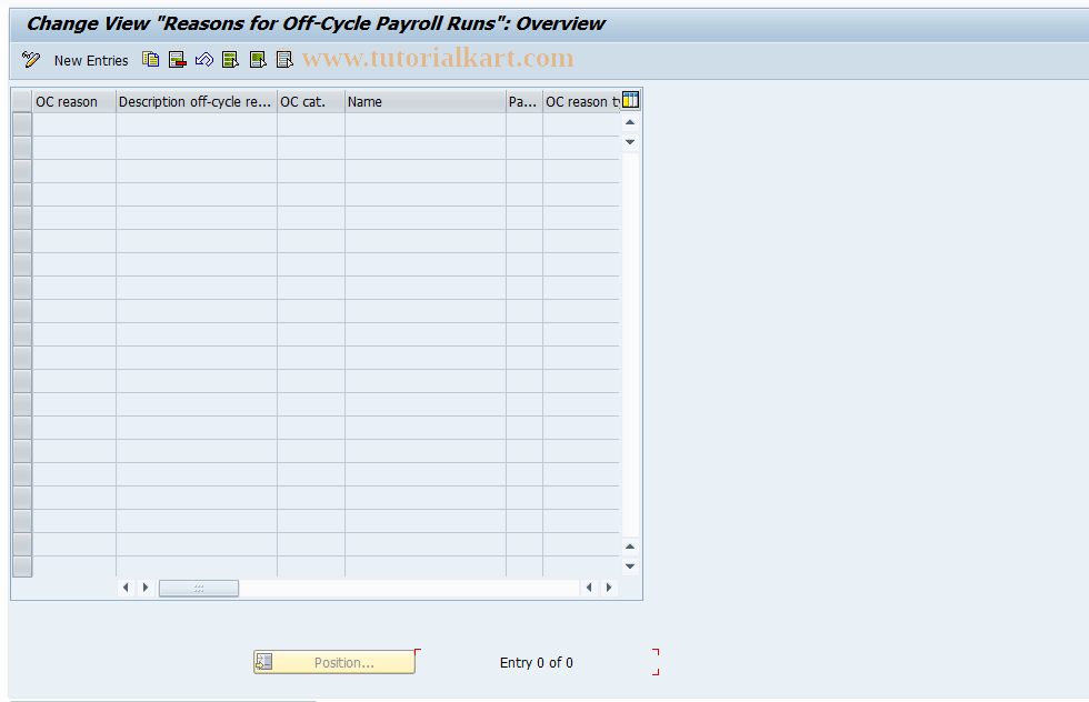 SAP TCode S_AHR_61003300 - IMG-Aktivität: OHAROC010