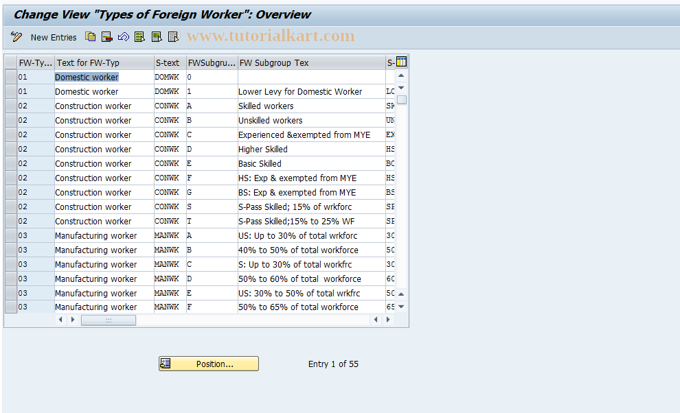 SAP TCode S_AHR_61003316 - IMG-Aktivität: OHIRSI004