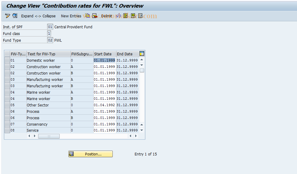 SAP TCode S_AHR_61003321 - IMG-Aktivität: OHIRSI005