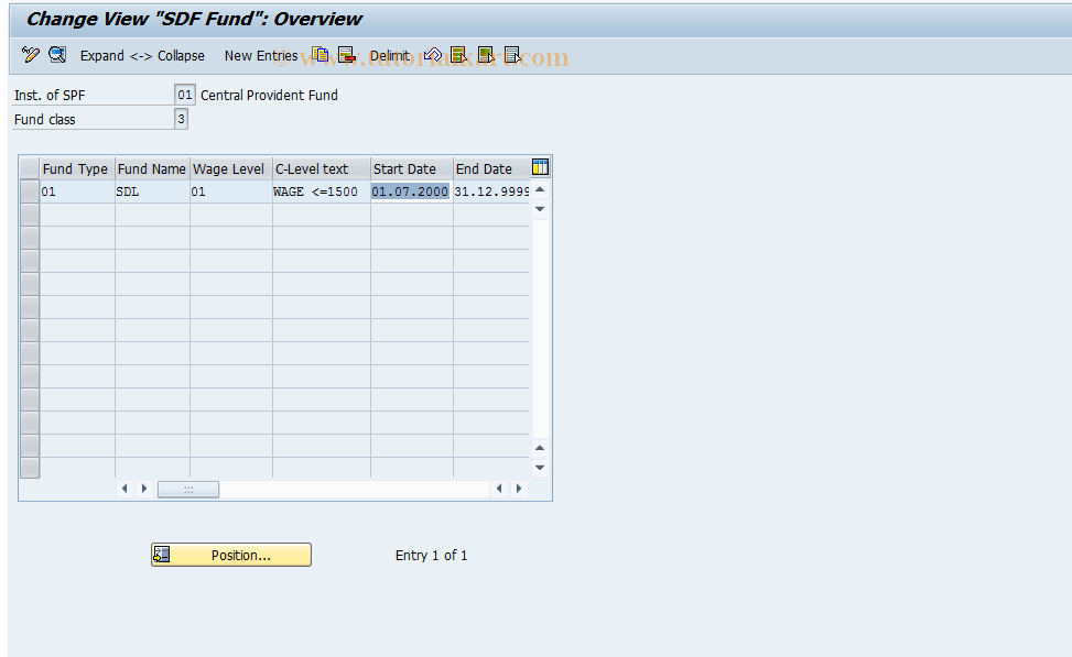 SAP TCode S_AHR_61003327 - IMG-Aktivität: OHIRSI007