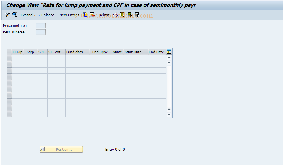 SAP TCode S_AHR_61003331 - IMG-Aktivität: OHARSI022