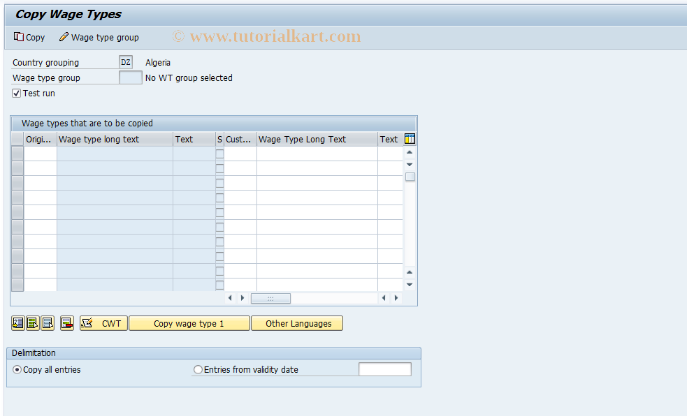 SAP TCode S_AHR_61003340 - IMG-Aktivität: OHATH_UM101