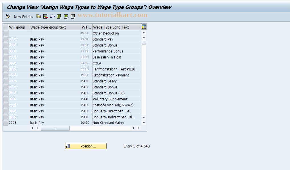 SAP TCode S_AHR_61003348 - IMG Activity: OHADBBL300