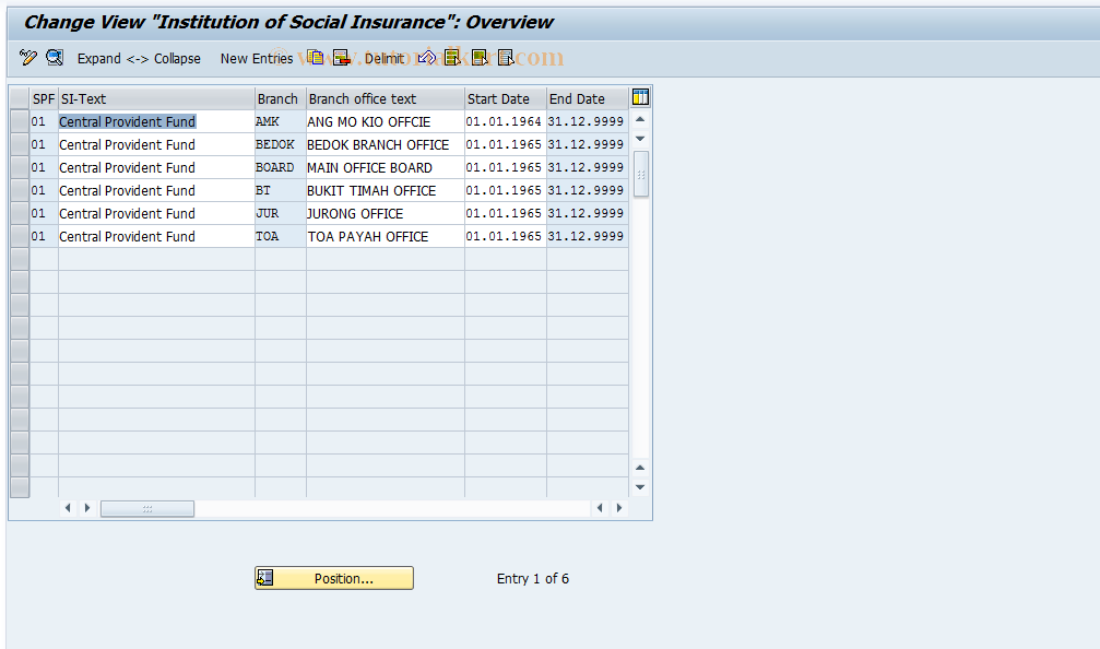 SAP TCode S_AHR_61003364 - IMG-Aktivität: OHIRSI001