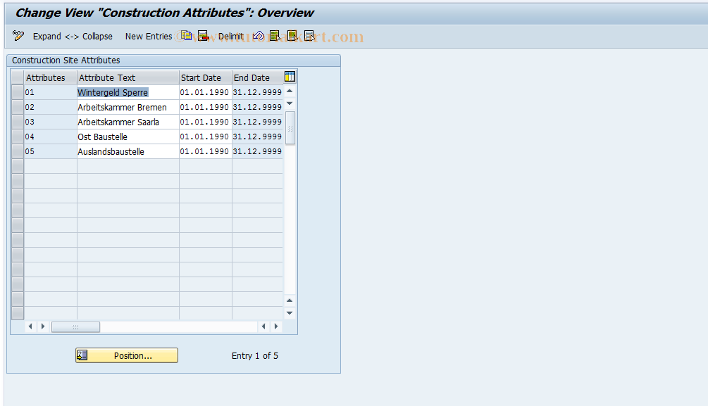 SAP TCode S_AHR_61003409 - IMG Activity: OHADBLW100