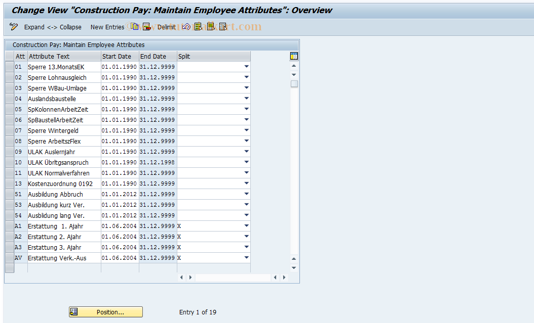 SAP TCode S_AHR_61003417 - IMG Activity: OHADBLW300