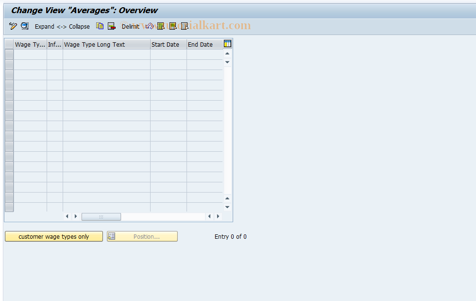 SAP TCode S_AHR_61003430 - IMG-Aktivität: OHARWT010