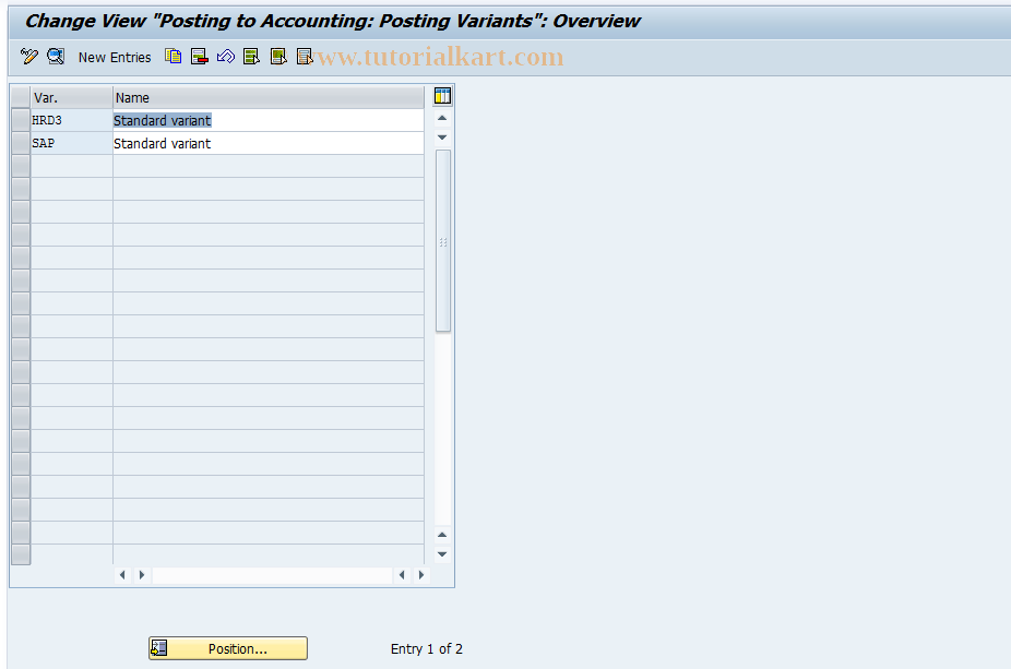 SAP TCode S_AHR_61003442 - IMG-Aktivität: OHARRI071