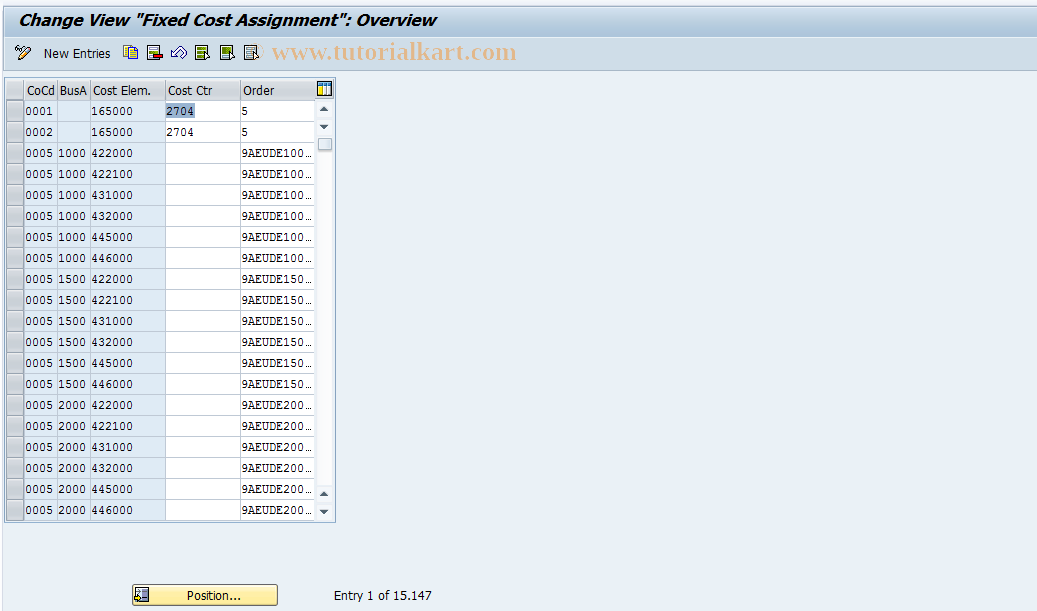 SAP TCode S_AHR_61003459 - IMG-Aktivität: OHARRI061