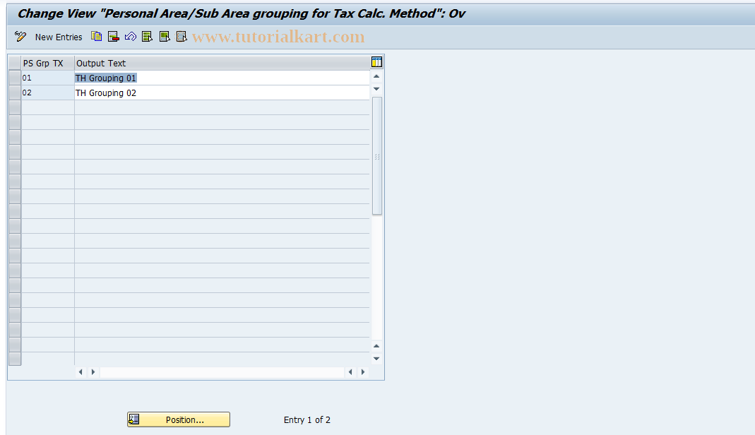 SAP TCode S_AHR_61003468 - IMG-Aktivität: OHATH_TX020