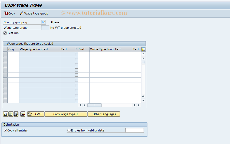 SAP TCode S_AHR_61003477 - IMG-Aktivität: OHATW_LI324