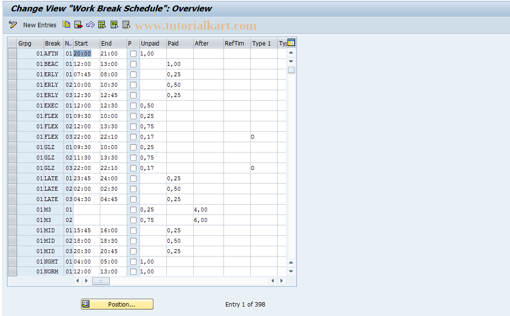 SAP TCode S_AHR_61003504 - IMG Activity: OHADKU23B