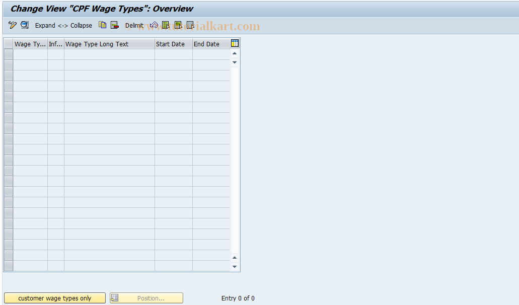 SAP TCode S_AHR_61003509 - IMG-Aktivität: OHARWT025