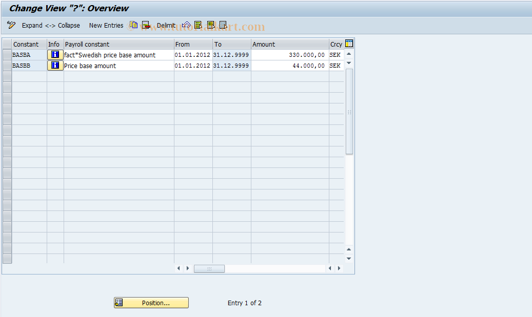 SAP TCode S_AHR_61003546 - IMG-Aktivität: OHASE_CAR060