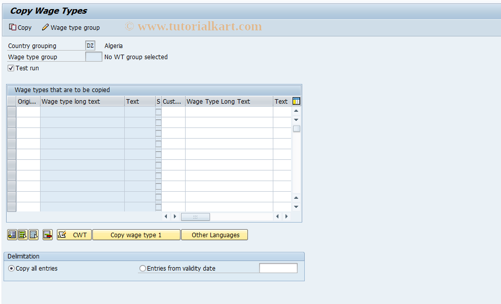 SAP TCode S_AHR_61003551 - IMG-Aktivität: OHATW_LI312