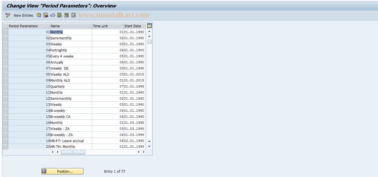 SAP TCode S_AHR_61003556 - IMG-Aktivität: OHATW_UM012