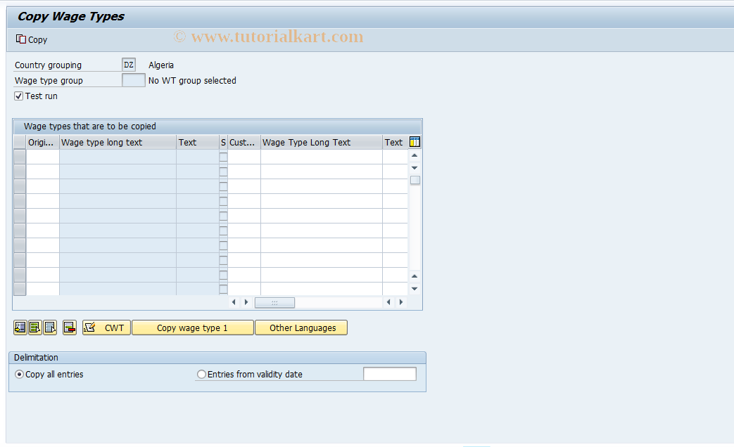 SAP TCode S_AHR_61003558 - IMG-Aktivität: OHATW_LI321