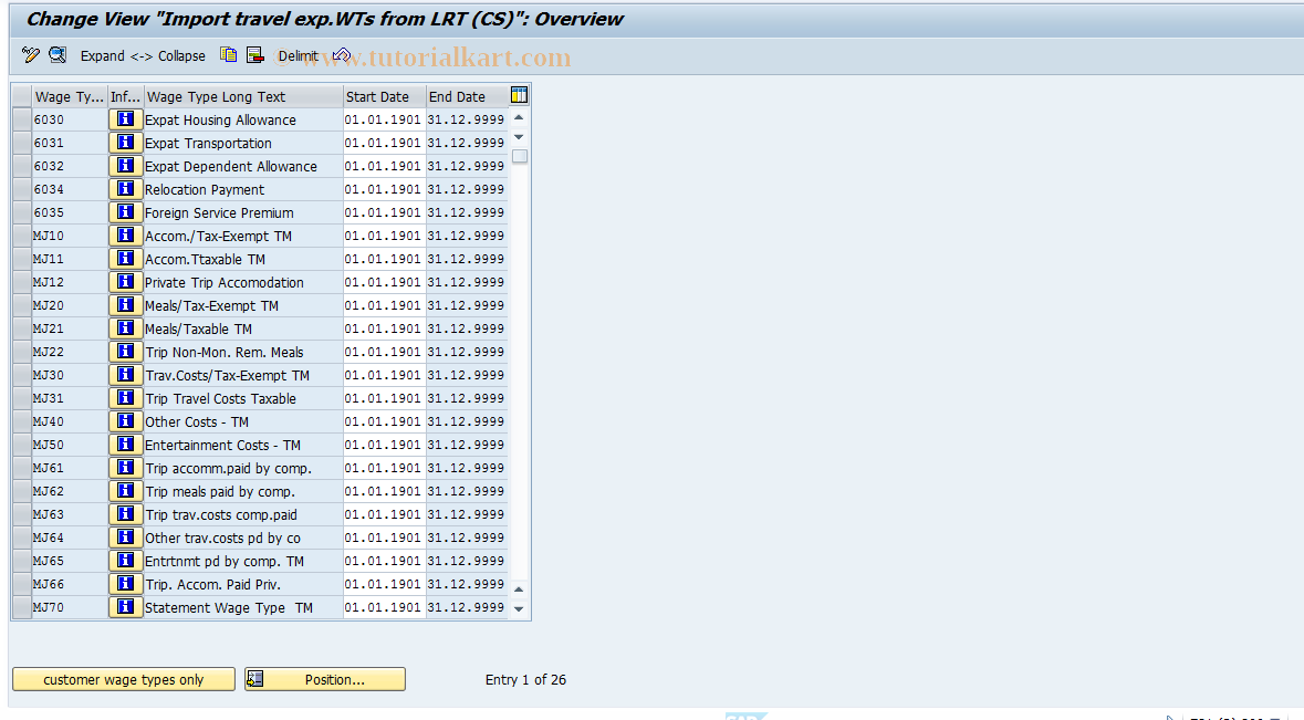 SAP TCode S_AHR_61003666 - IMG Activity: OHADTR300