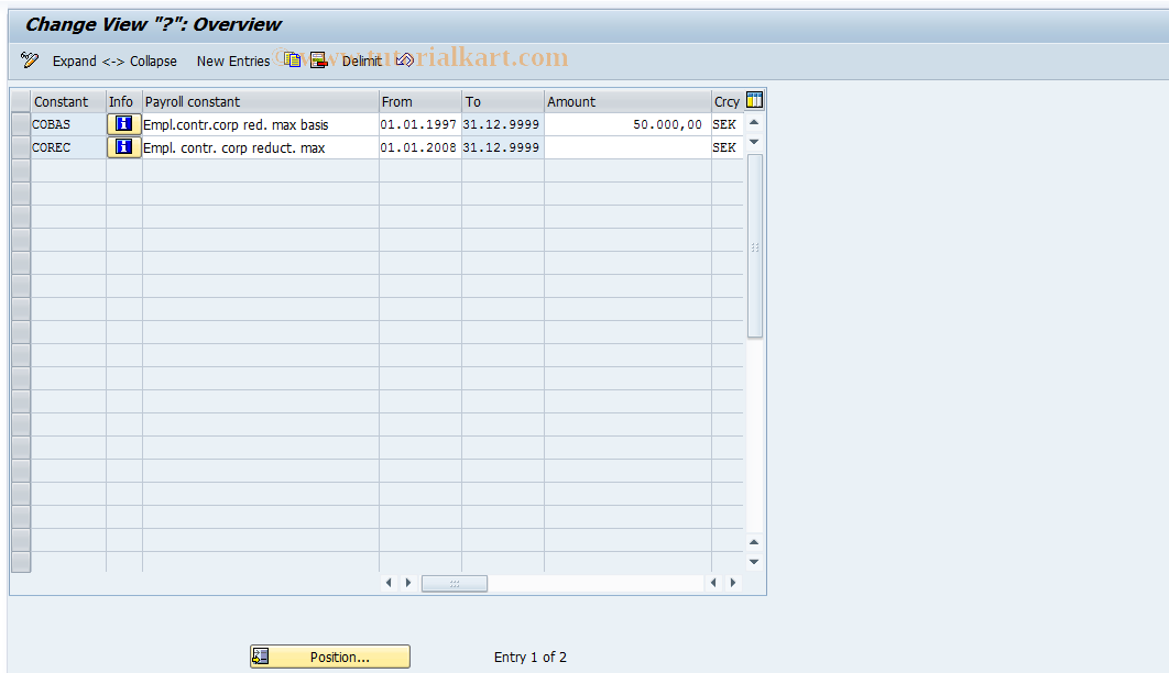 SAP TCode S_AHR_61003693 - IMG-Aktivität: OHASEC002