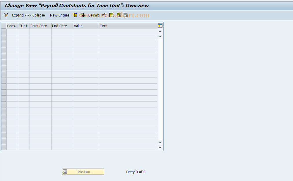 SAP TCode S_AHR_61003694 - IMG Activity: OHAM_PART