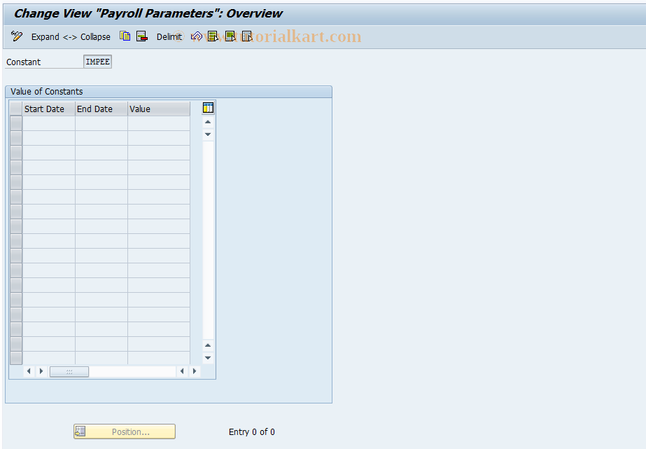 SAP TCode S_AHR_61003701 - IMG activity: OHAE0015